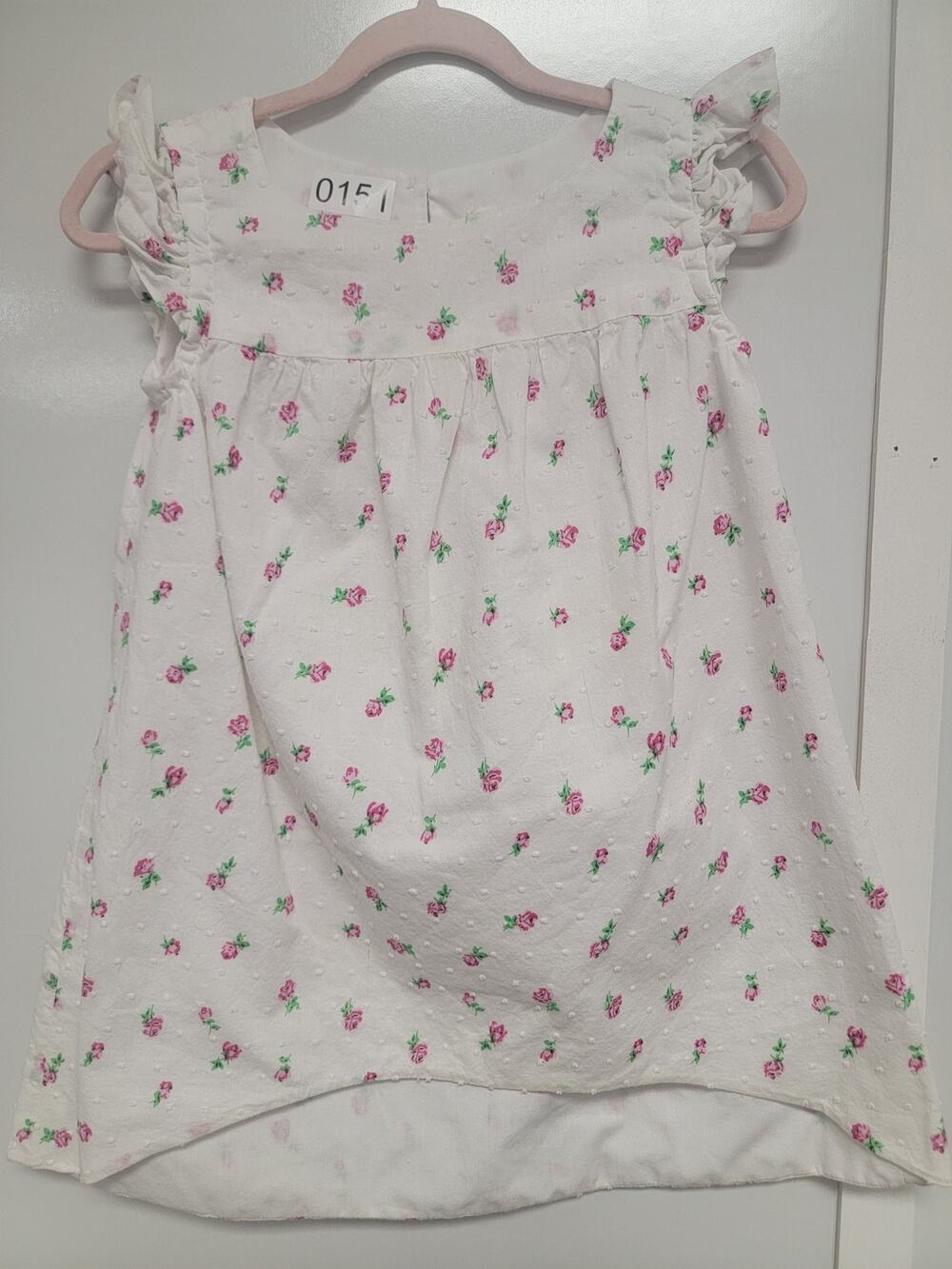 Handmade SPRING Easter Floral Sleeveless Dress with Petit Roses Sz 4T  0151